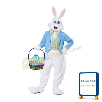 Easter Bunny Mascot Adult Costume With Surprise Eggs