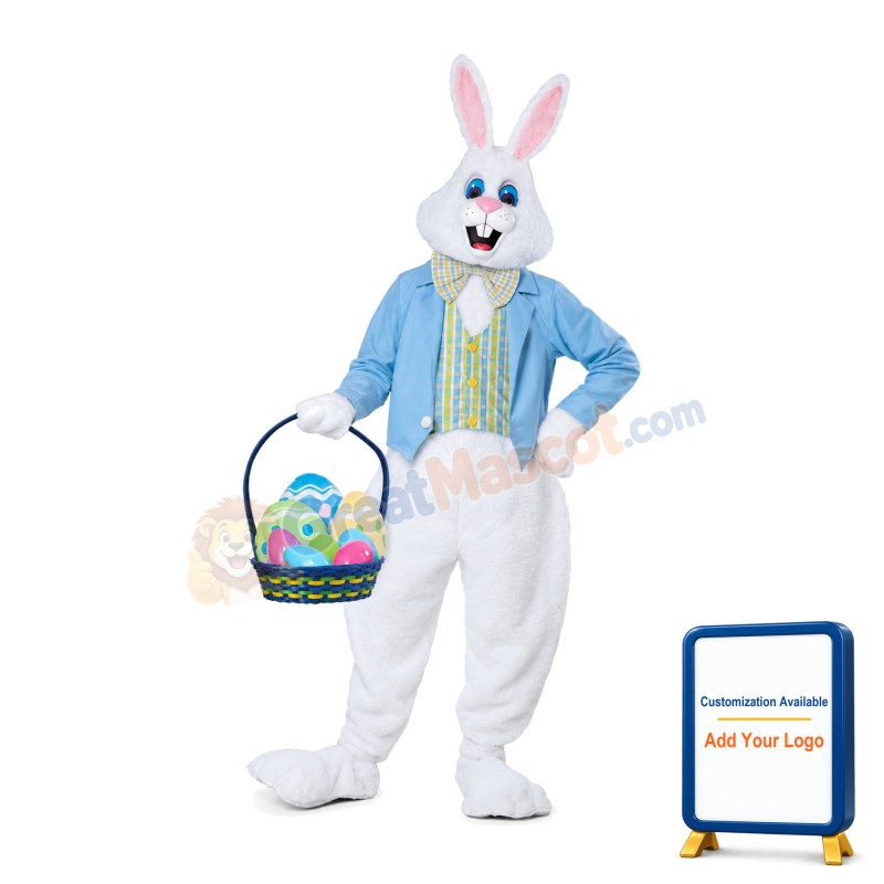 Easter Bunny Mascot Adult Costume With Surprise Eggs