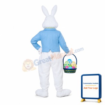 Easter Bunny Mascot Adult Costume With Surprise Eggs