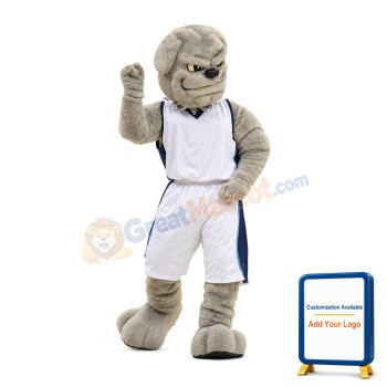 University Grey Power Bulldog Mascot Costume