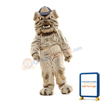 University Fierce Grey Bulldog Mascot Costume