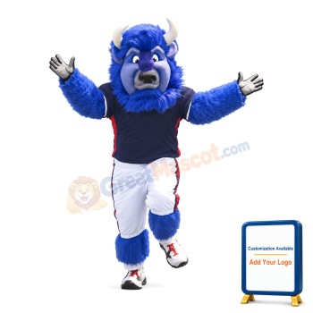 Football Purple Buffalo Mascot Costume
