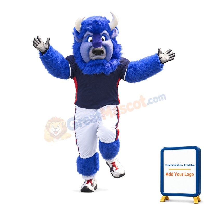 Football Purple Buffalo Mascot Costume