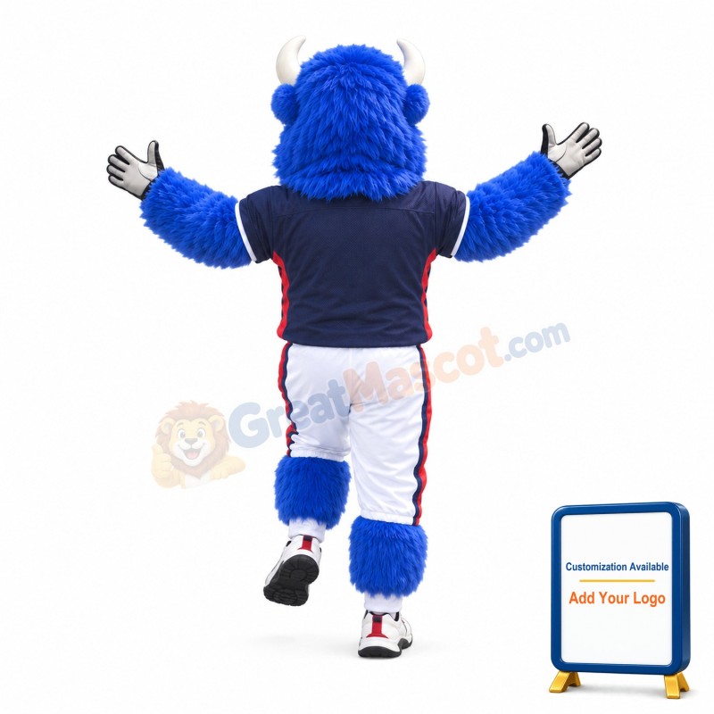 Football Purple Buffalo Mascot Costume