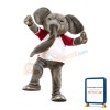 College Gray Elephant Mascot Costume