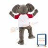 College Gray Elephant Mascot Costume