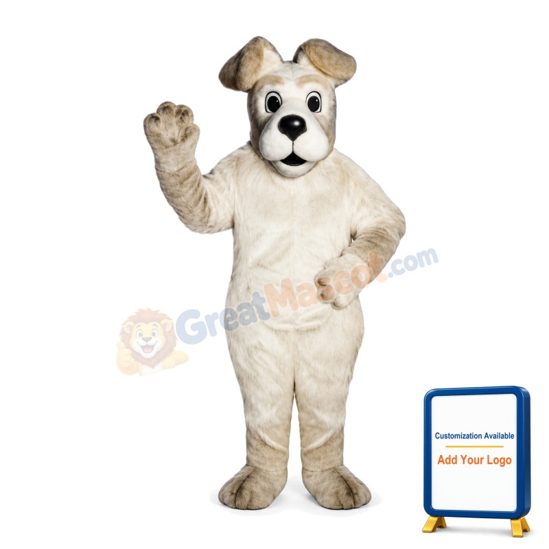 White Dog Mascot Adult Costume