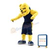University Yellow Power Bulldog Mascot Costume
