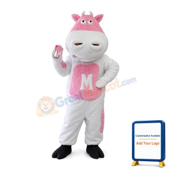 Advertising Pink Cow Mascot Adult Costume 