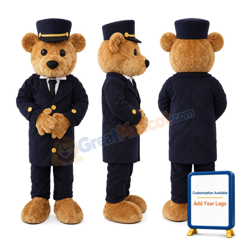 Police Officer Teddy Bear Mascot Costume