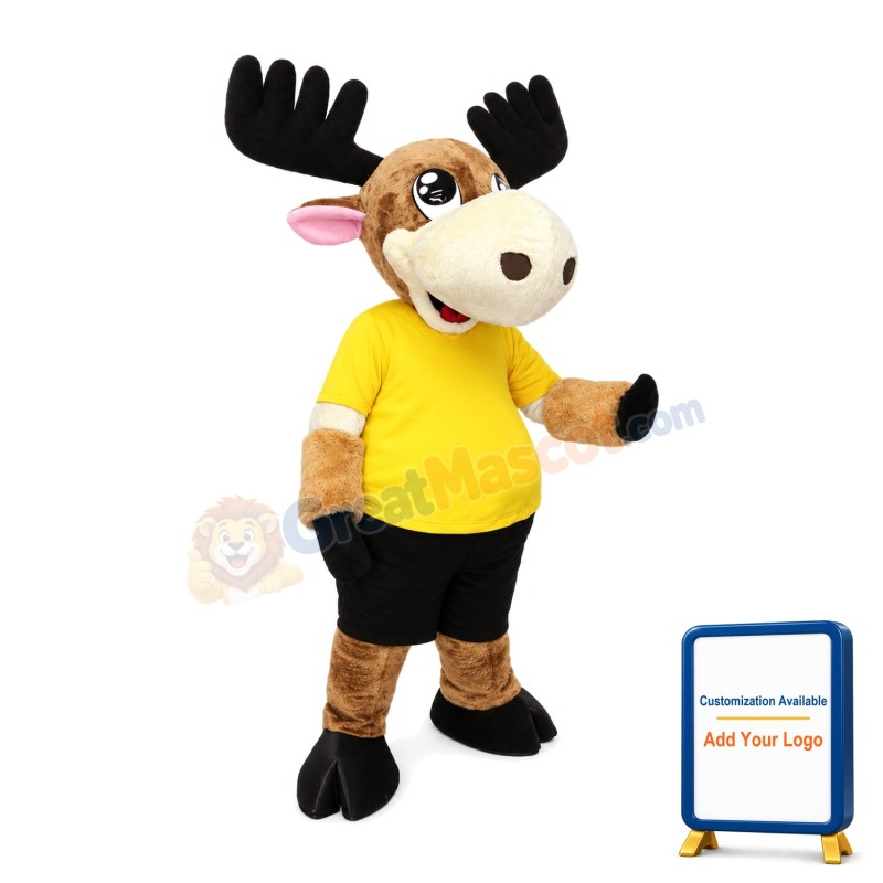 Sport Moose Cartoon Mascot Costume