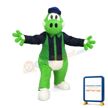 Football Green Dinosaur Mascot Costume