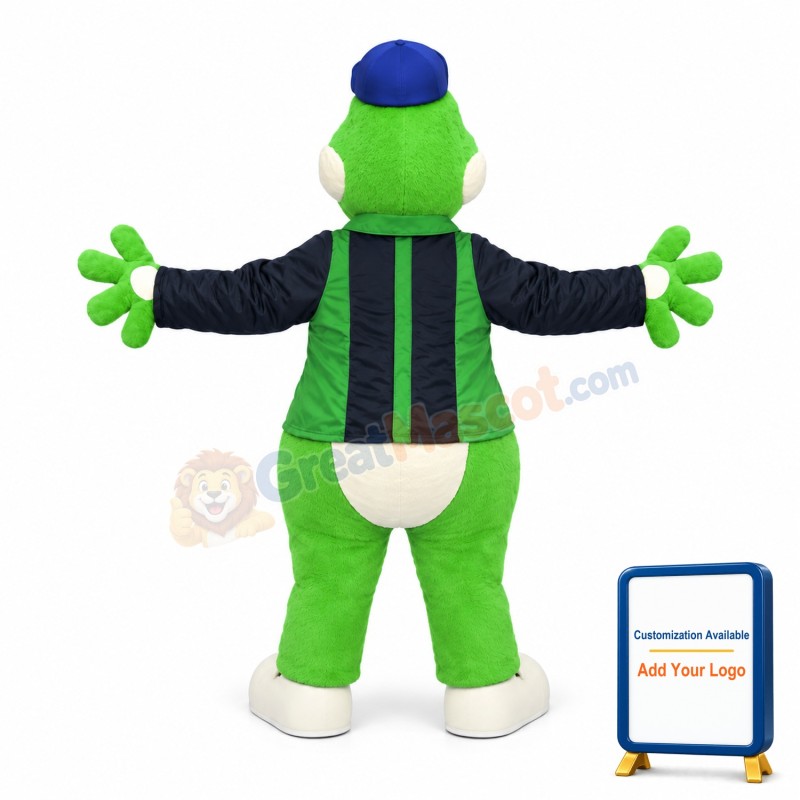 Football Green Dinosaur Mascot Costume