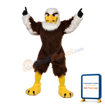 Long Fur Brown Eagle Mascot Adult Costume