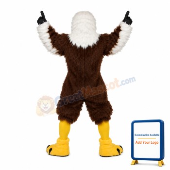 Long Fur Brown Eagle Mascot Adult Costume
