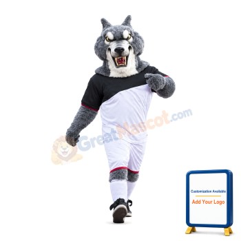 College Football Fierce Gray Wolf Mascot Costume