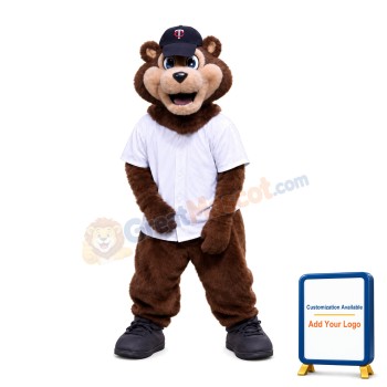 Baseball Brown Bear Mascot Costume