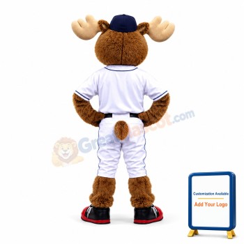 Smiling Baseball Reindeer Mascot Costume