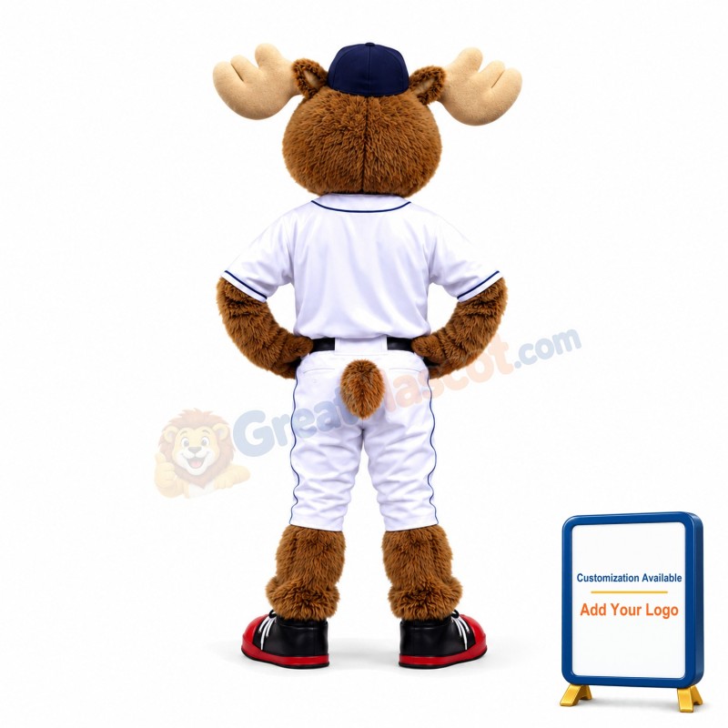 Smiling Baseball Reindeer Mascot Costume