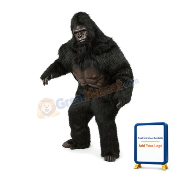 Long Fur Black Orangutan Mascot Adult Costume