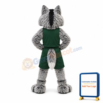 University Fierce Gray Wolf Mascot Costume