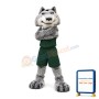 University Fierce Gray Wolf Mascot Costume