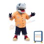 University Grey Shark Mascot Adult Costume