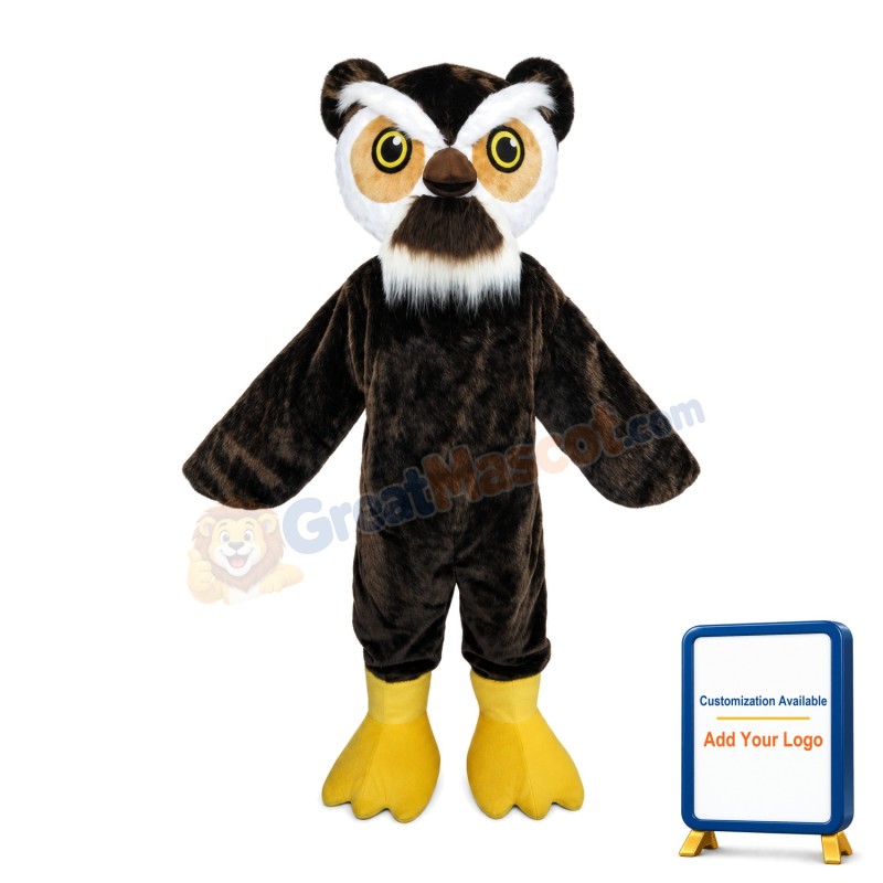 Old Black Owl Mascot Adult Costume