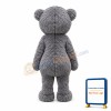 Adult Plush Gray Patched Bear Mascot Costume