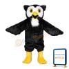 Long Fur Black Owl Mascot Adult Costume
