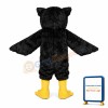 Long Fur Black Owl Mascot Adult Costume