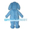 Long Fur Blue Dog Mascot Adult Costume