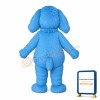Long Fur Blue Dog Mascot Adult Costume