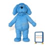 Long Fur Blue Dog Mascot Adult Costume