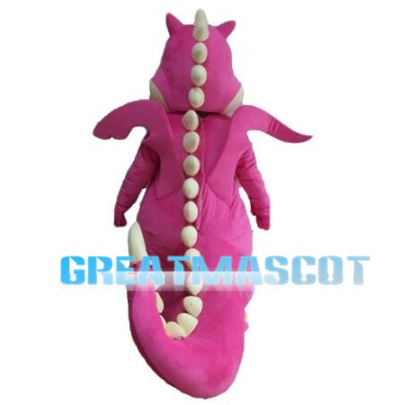 Adult Cartoon Pink Dragon Mascot Costume