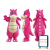 Adult Cartoon Pink Dragon Mascot Costume