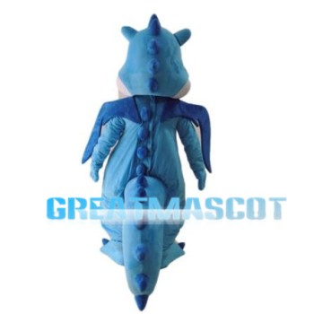 Adult Cartoon Blue Dragon Mascot Costume	