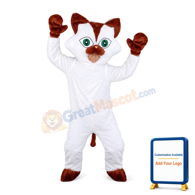 White Cat Mascot Adult Costume