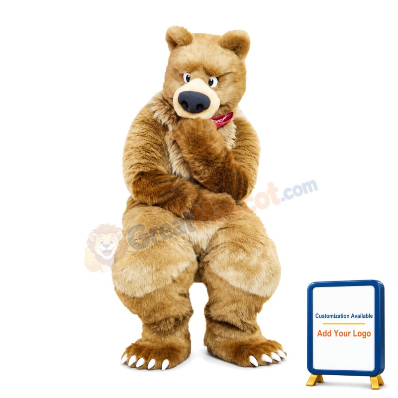 Grizzly Bear Mascot Adult Costume