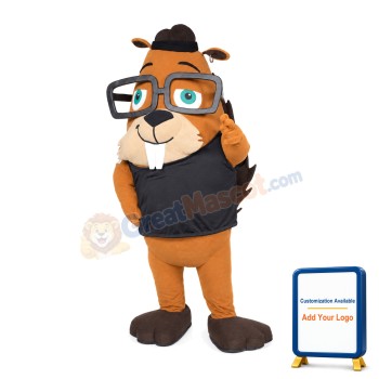 Cartoon Beaver Mascot Adult Costume