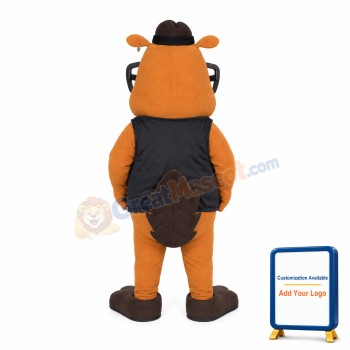 Cartoon Beaver Mascot Adult Costume