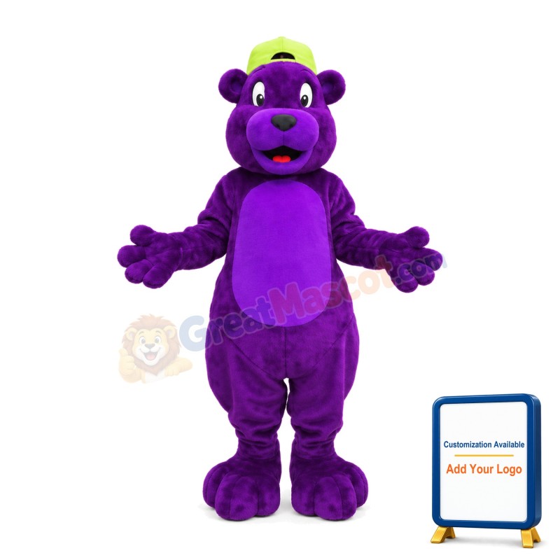 Purple Bear Mascot Adult Costume