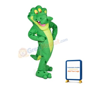 Green Crocodile Mascot Adult Costume