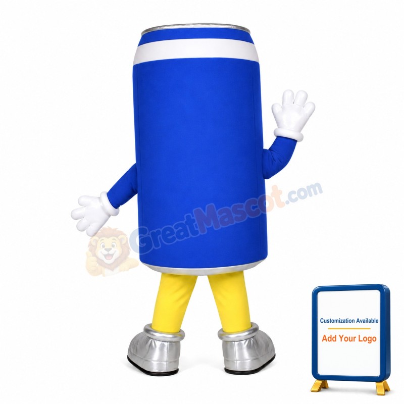 Cartoon Blue Can Lightweight Mascot Adult Costume