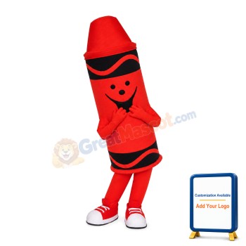 Cartoon Red Crayola Crayon Mascot Costume For Adult