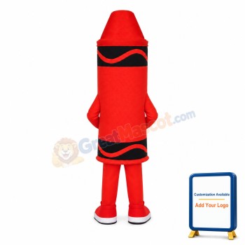 Cartoon Red Crayola Crayon Mascot Costume For Adult