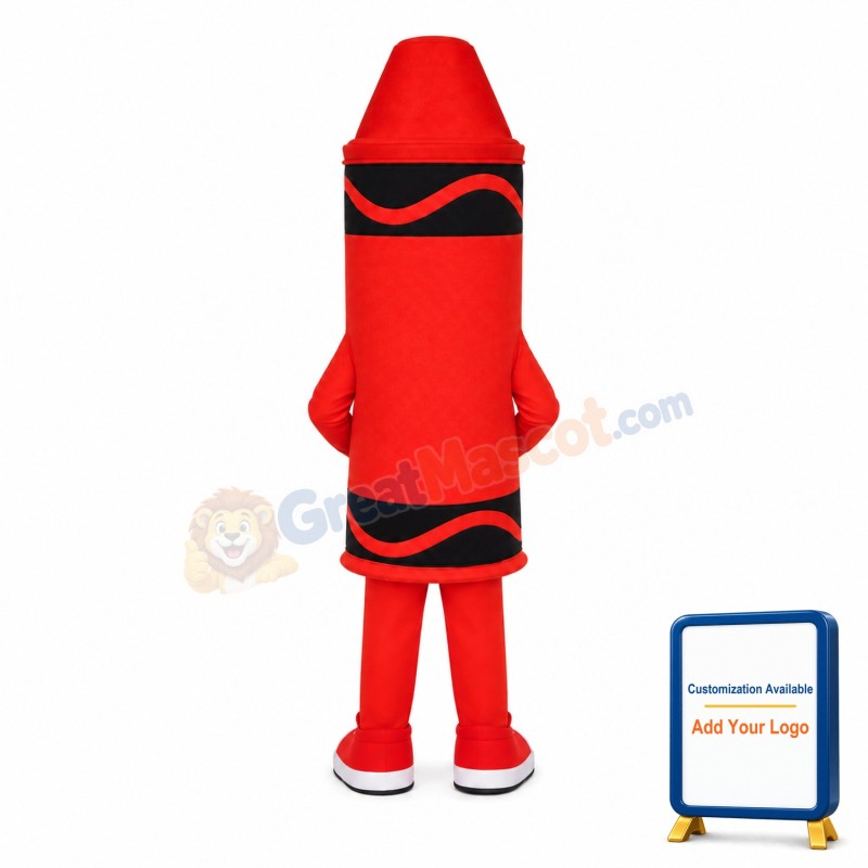 Cartoon Red Crayola Crayon Mascot Costume For Adult