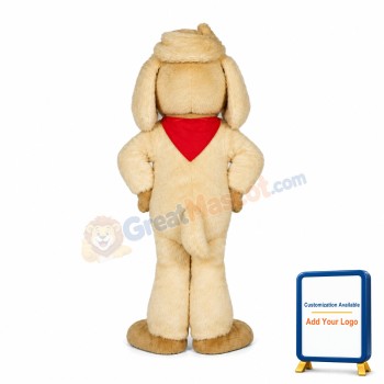 Long Hair Beige Dog Mascot Costume