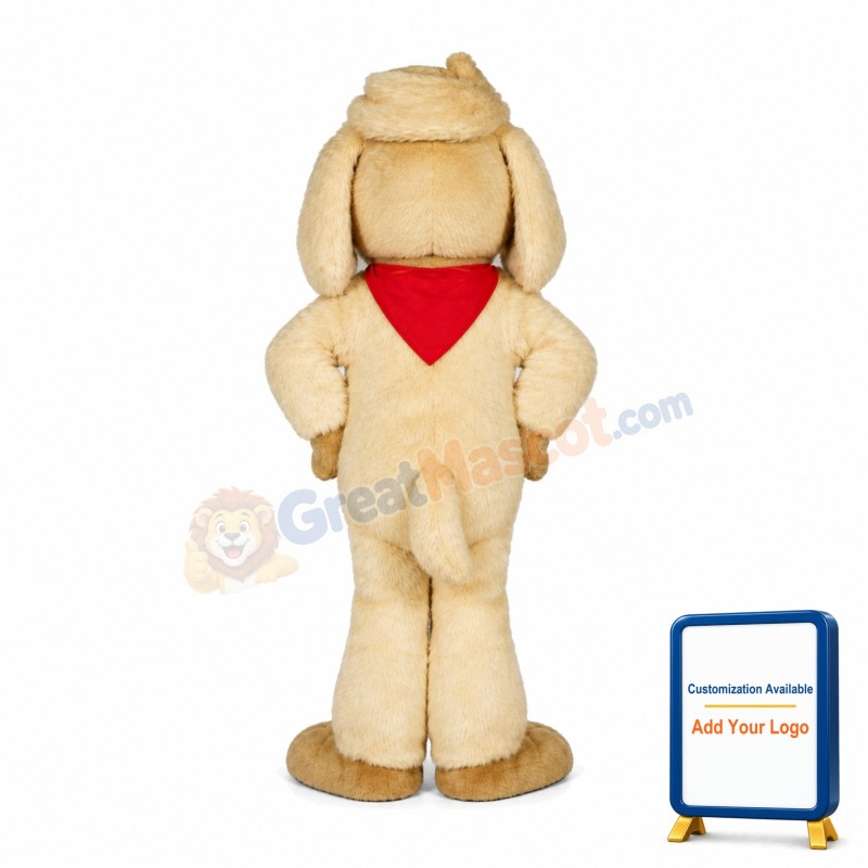 Long Hair Beige Dog Mascot Costume