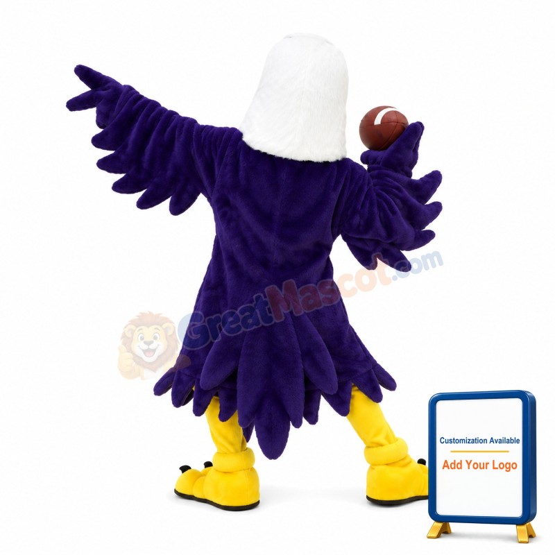Sport Purple Bald Eagle Mascot Adult Costume